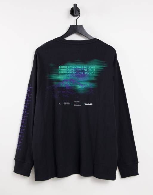 Timberland NL Sky Graphic long sleeve t-shirt in black