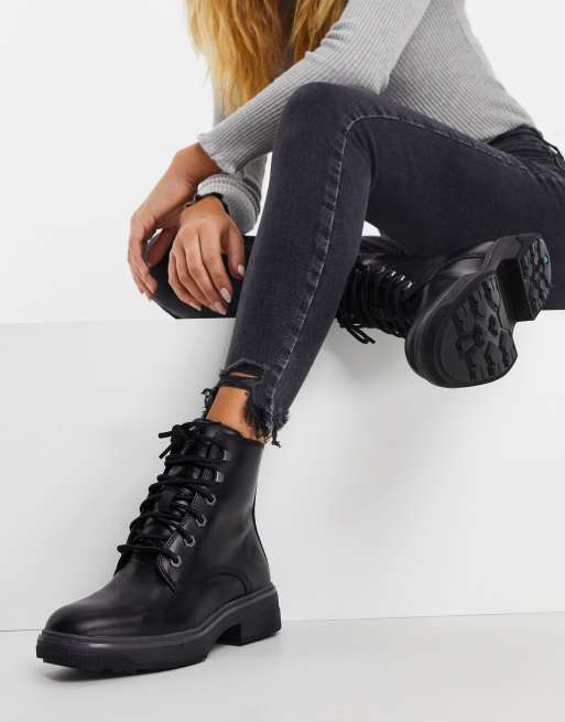 Timberland Nolita Sky Flache Ankle Boots Mit Schnurung In Schwarz Asos