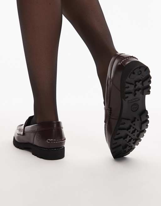 Timberland - Noreen - Mocassins en cuir avec coutures contrastantes - Bordeaux, 4 de 4