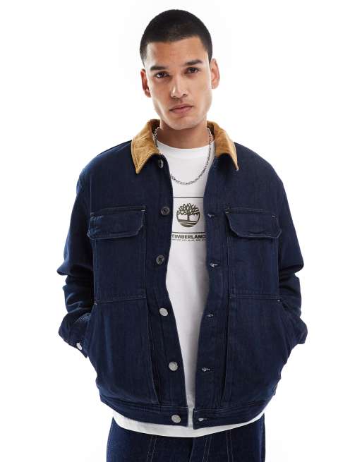 Timberland – Ocieplana jeansowa kurtka w kolorze indygo