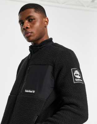 adidas outdoors sherpa fleece jacket in black