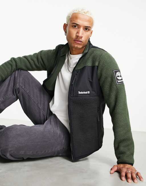 Dark green sherpa jacket sale