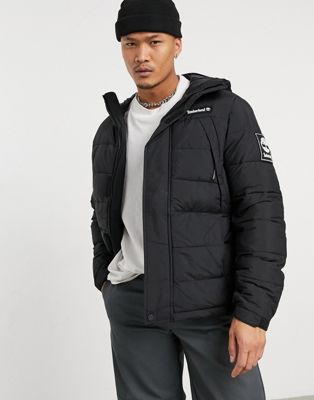 Timberland outdoor archive warmest puffer jacket in black | ASOS