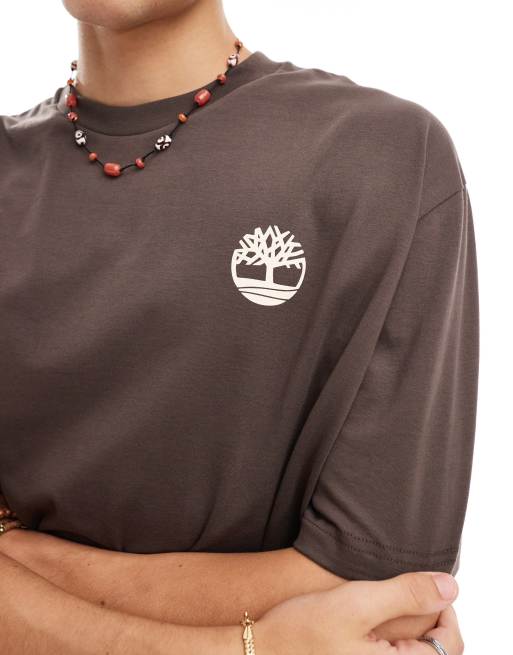 Timberland – Oversize-T-Shirt in Braun mit Workwear-Logo, exklusiv bei ASOS, 3 von 4