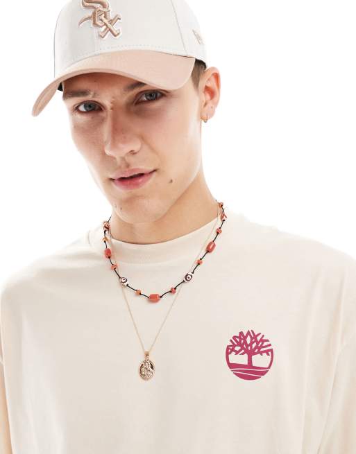 Timberland oversized mountain graphic t-shirt in beige - Exclusive to Asos, 4 of 4