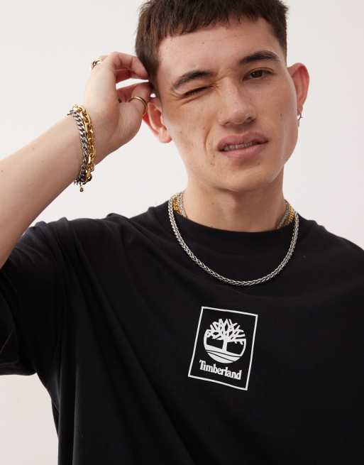 Timberland - Oversized T-shirt met bergprint in zwart, exclusief bij ASOS, 2 van 4