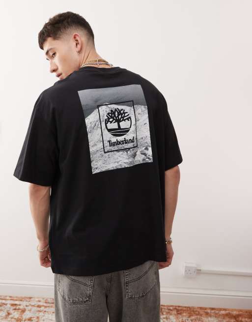 Timberland - Oversized T-shirt met bergprint in zwart, exclusief bij ASOS, 4 van 4
