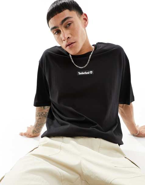 Timberland - Oversized T-shirt met centraal logo in zwart - view 1
