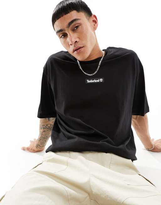 Timberland oversized t-shirt with central logo in black | ASOS