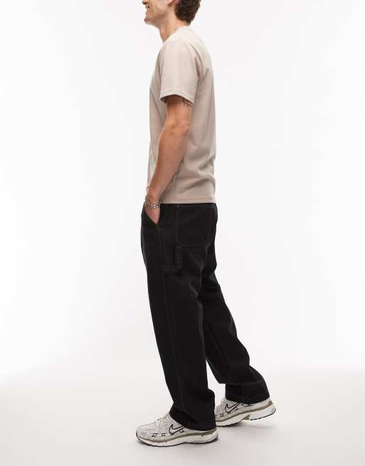 Timberland - Pantalon charpentier large avec poches en toile épaisse - Noir, 3 de 5