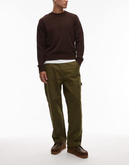 Timberland - Pantalon charpentier large avec poches en toile épaisse - Olive, 2 de 5