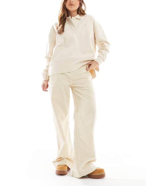 Timberland - Pantaloni a fondo ampio beige in velluto a coste
