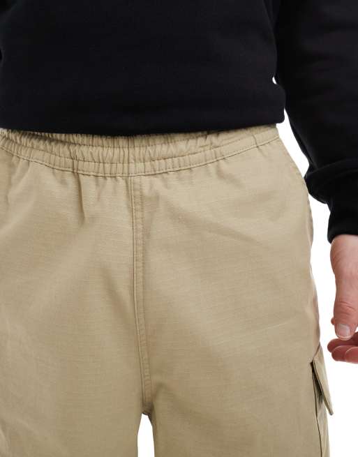 Timberland - Pantaloni cargo color pepe al limone in tessuto ripstop con stemma cucito, 3 di 5