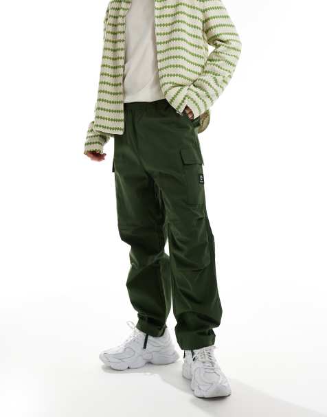 Timberland - Pantaloni cargo in ripstop verdi regular fit con logo - view 1