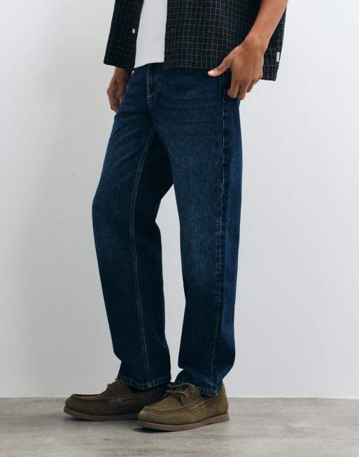 Timberland pantaloni in denim a 5 tasche (baggy) lavaggio midnight sky, 5 di 5