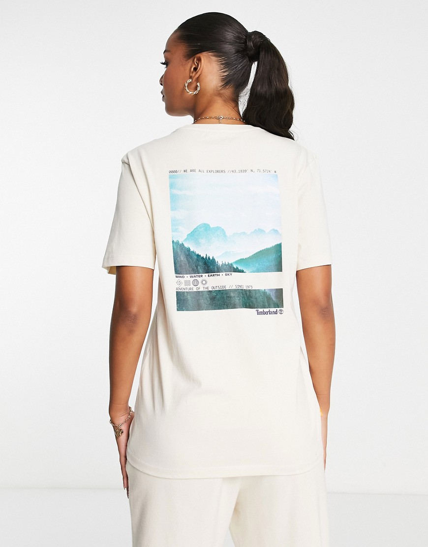 Timberland photographic back print t-shirt in white