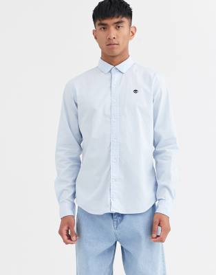 Timberland stretch poplin shirt-Blue Blue
