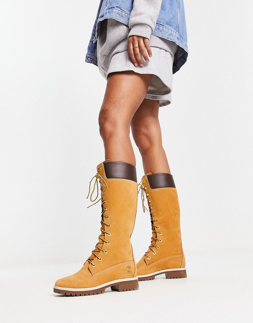 Timberland Premium 14 inch boots in wheat nubuck-Neutral