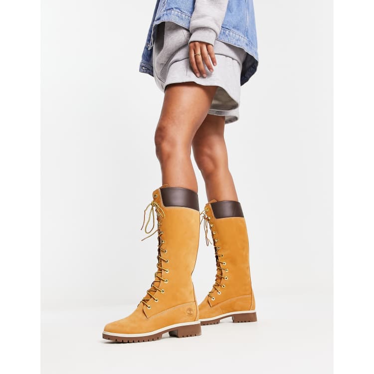 Timberland Premium 14 inch boots in wheat nubuck