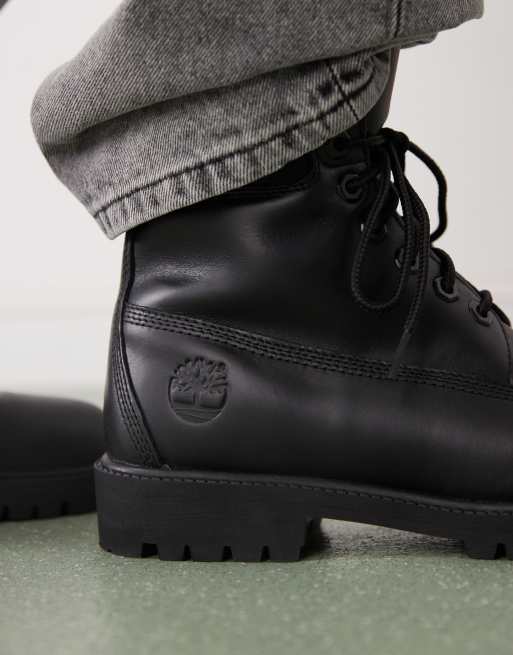 Timberland premium inch boots in black leather ASOS