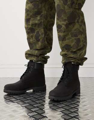 Timberland premium 6 inch boots in black nubuck φωτογραφία