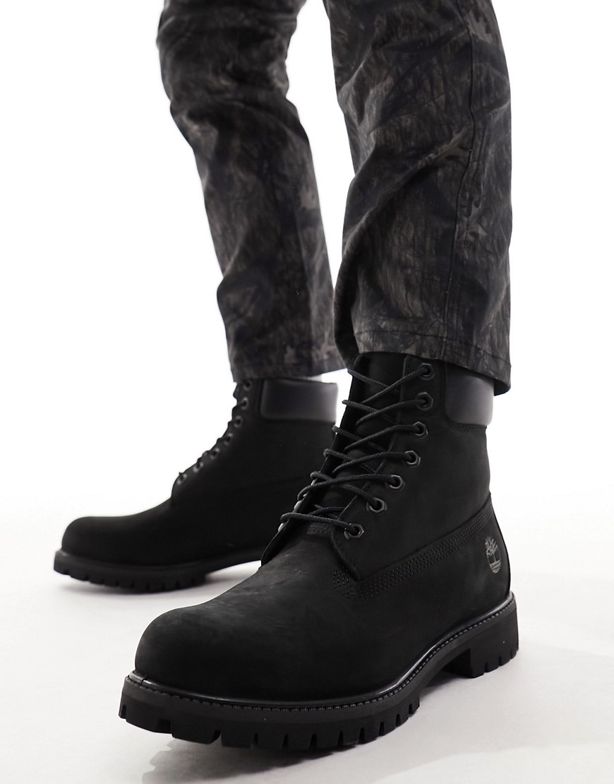 Timberland premium 6 inch boots in black nubuck