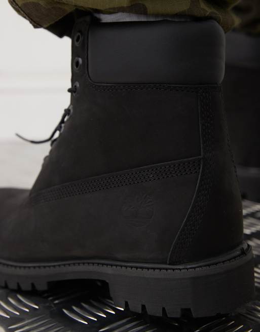 Timberland premium 6 inch boots in black nubuck