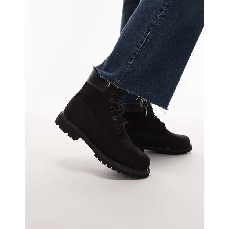 Timberland premium 6 inch boots in black nubuck | ASOS