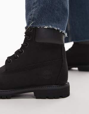 Timberland premium 6 inch boots in black nubuck