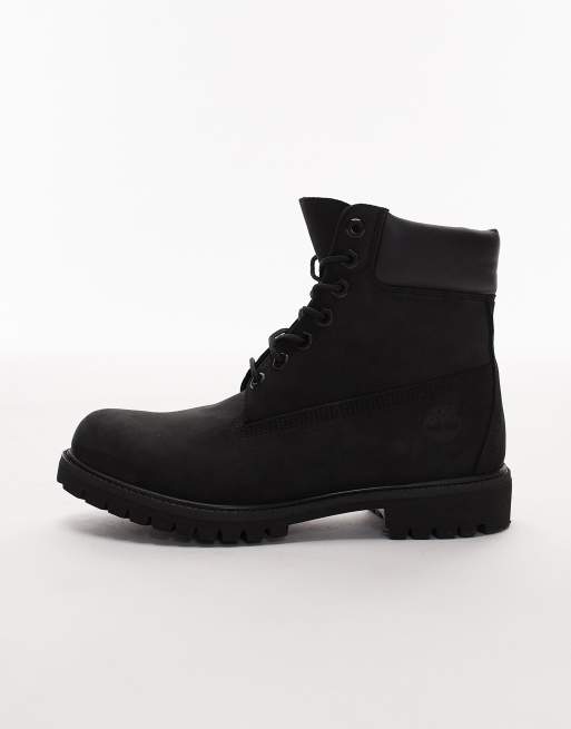 Timberland premium 6 inch boots in black nubuck