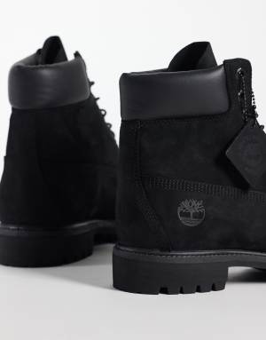 Timberland premium 6 inch boots in black nubuck
