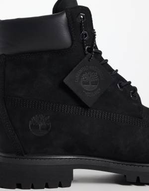 Timberland premium 6 inch boots in black nubuck
