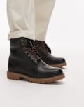 [Timberland] Timberland premium 6 inch boots in dark green leather with woven detail 11 Dark Green