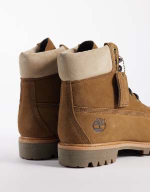 Timberland Premium 6 inch boots in medium brown suede