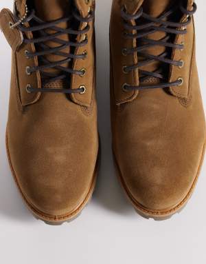 Timberland Premium 6 inch boots in medium brown suede