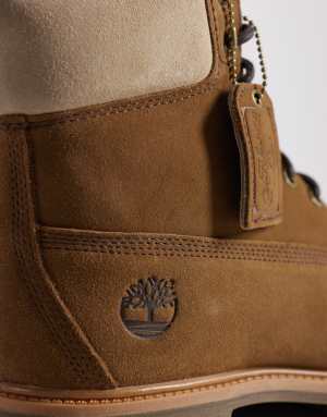 Timberland Premium 6 inch boots in medium brown suede