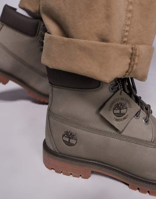 靴 TIMBERLAND PREMIUM BOOT OLIVE NUBUCK Timberland Mens PREMIUM OLIVE NUBUCK - Paragon Sports