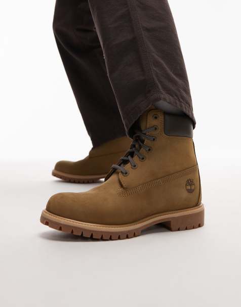 Timberland premium 6 inch boots in olive nubuck - view 1