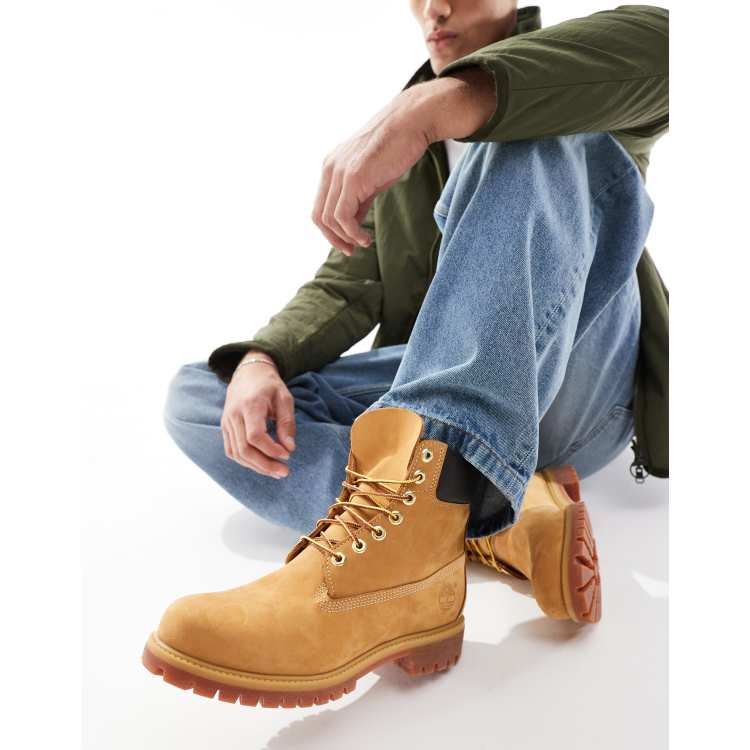 Timberland premium 6 inch boots in wheat tan nubuck ASOS