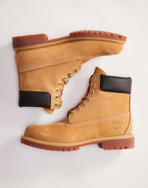 Timberland premium inch boots in wheat tan nubuck