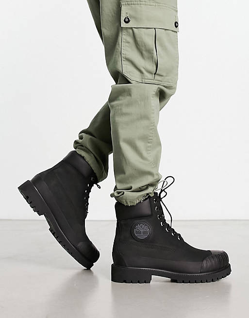 bijtend werkloosheid neutrale Timberland Premium 6-inch rubber toe waterproof boots in black | ASOS