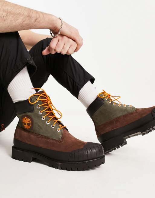 Acera cerveza negra hueco Timberland Premium 6-inch rubber toe waterproof boots in brown | ASOS