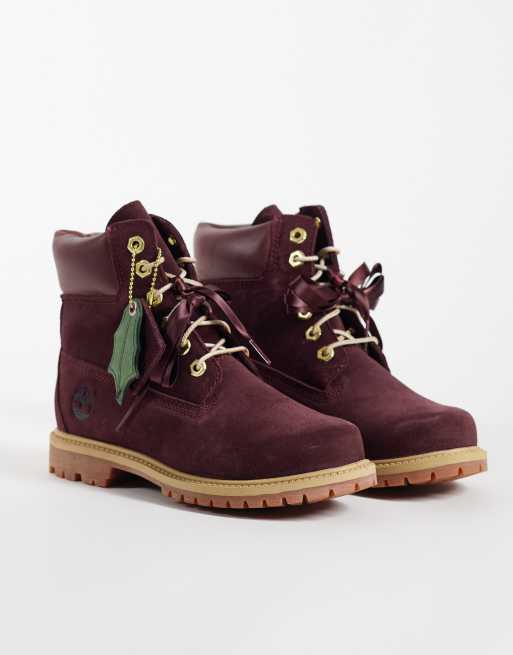 Timberland premium 6 inch wp boot in burgundy suede, 2 of 4