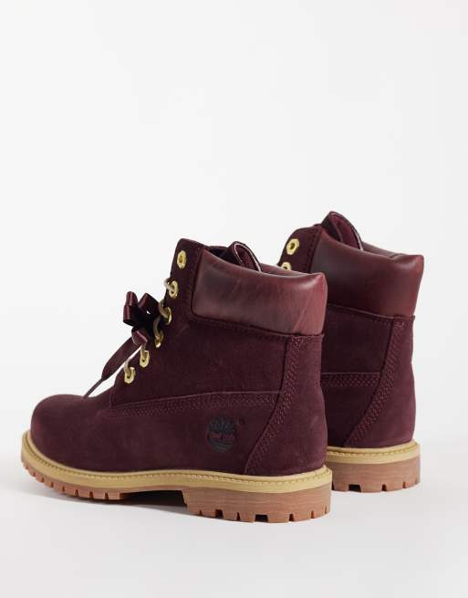 Timberland premium 6 inch wp boot in burgundy suede, 3 of 4