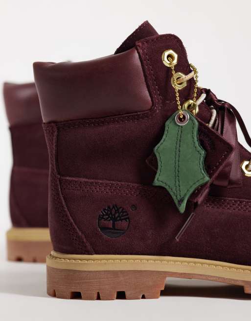 Timberland premium 6 inch wp boot in burgundy suede, 4 of 4