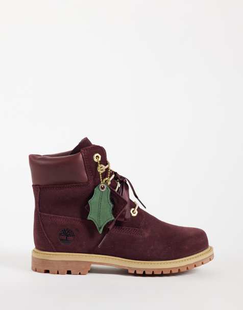 Timberland premium 6-inch wp but z zamszu w kolorze burgundowym - view 1
