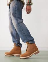 Timberland premium 6 inch boots in dark wheat nubuck