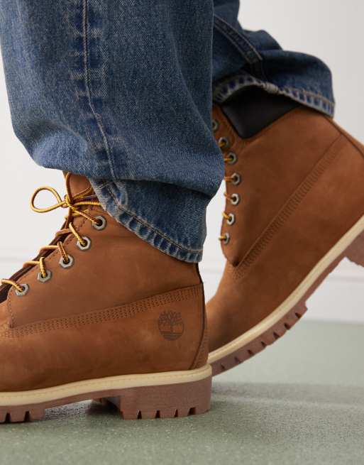 Timberland premium 6 inch boots in dark wheat nubuck
