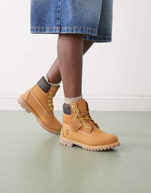 Timberland premium 6 inch boots in wheat nubuck