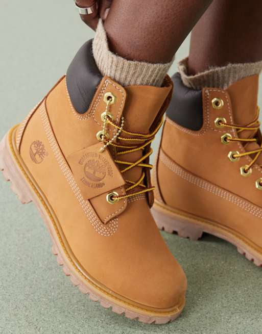 Timberland premium 6 inch boots in wheat nubuck